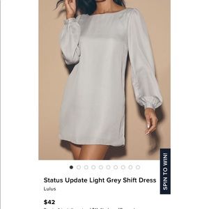 NWT light grey shift dress size small